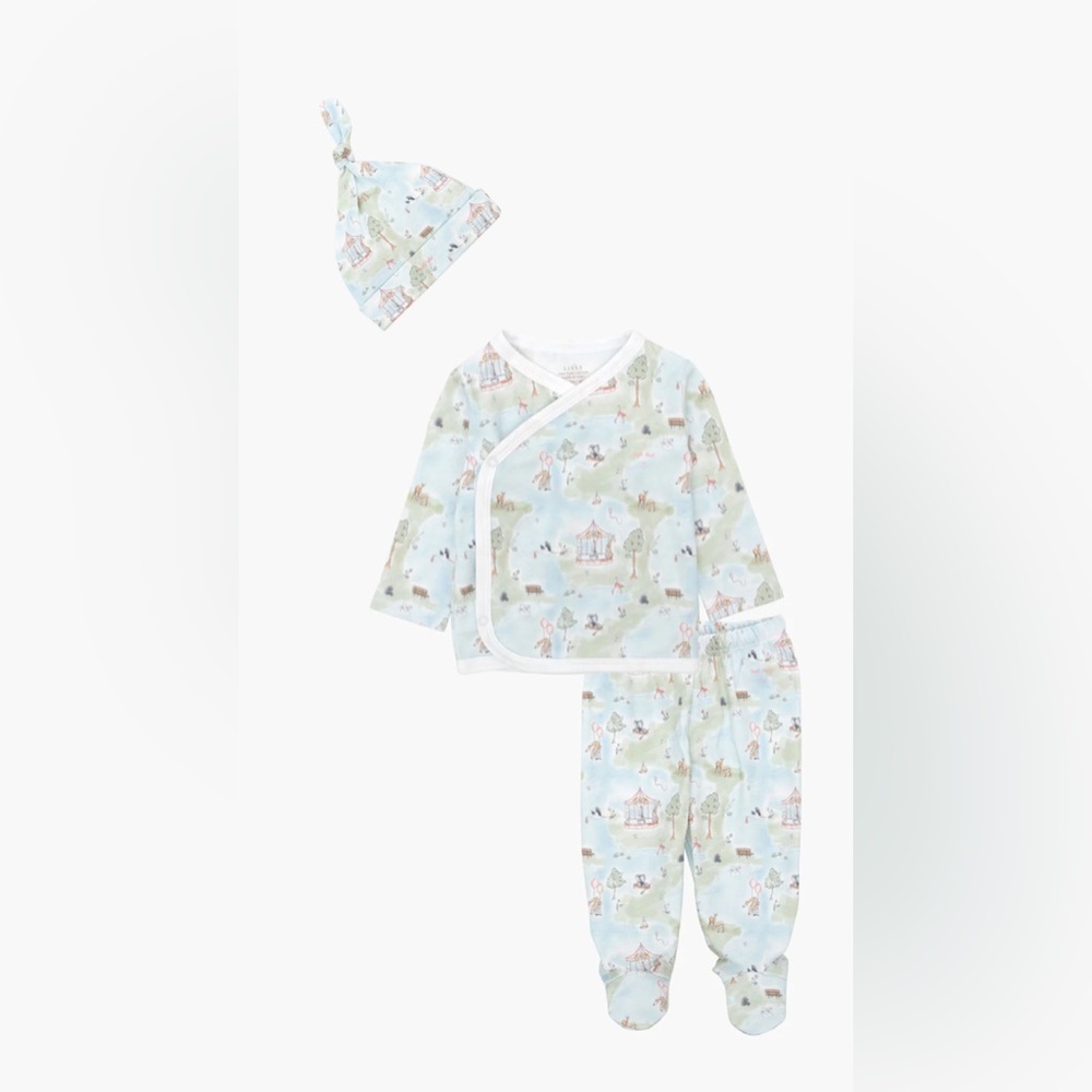 Lively Carousel Kimono Set & Tossie Hat | 3-6M